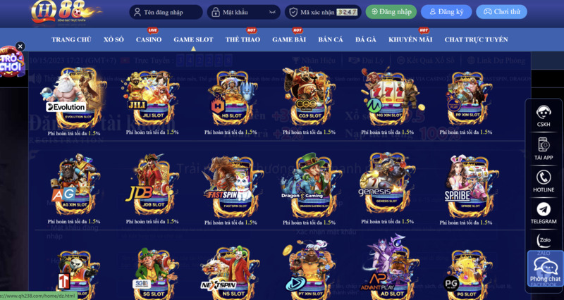 Nhiều slot game hấp dẫn và uy tín
