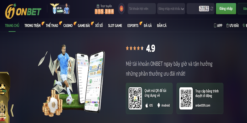 Tải app về điện thoại để không bị lo lắng về vấn đề link vào ONBET bị chặn 